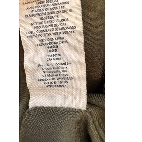 FREE PEOPLE Green Solid Satin Pockets Retro Midnight BOMBER Jacket Size S - Picture 5 of 5